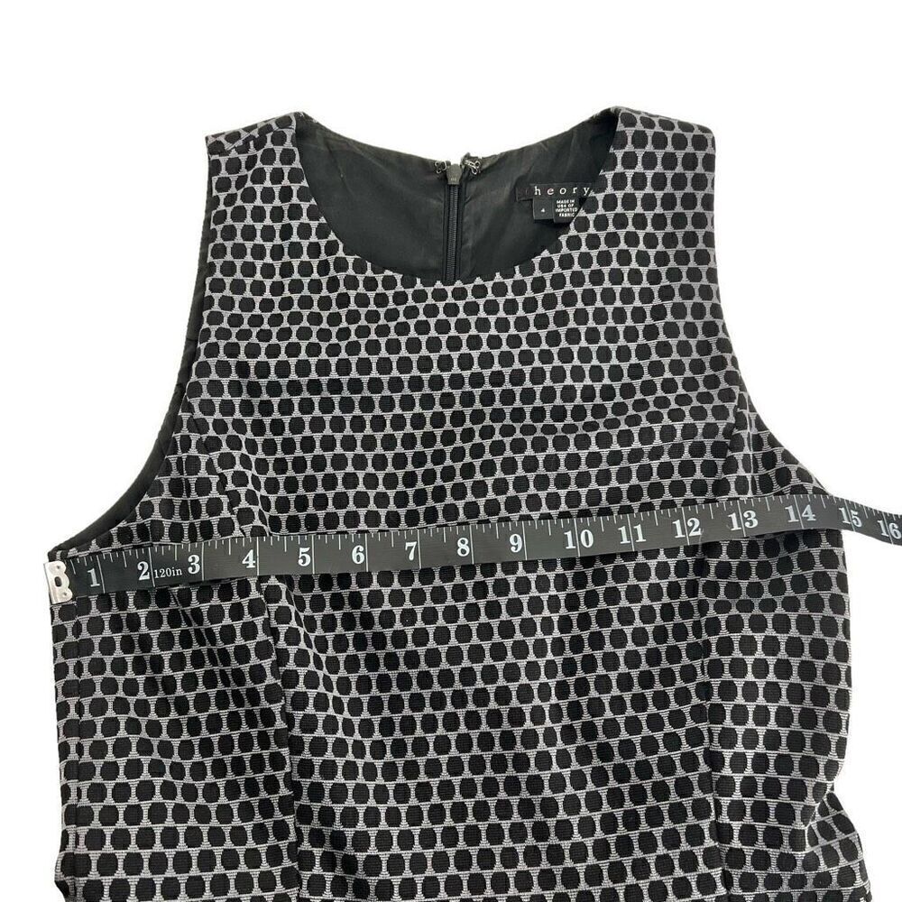 Theory Silverā& Black Small Trekana Circuit Fit and Flare Dress Sizeā4 - Picture 9 of 12